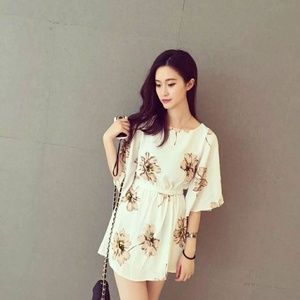 NEW White Floral Design Dress